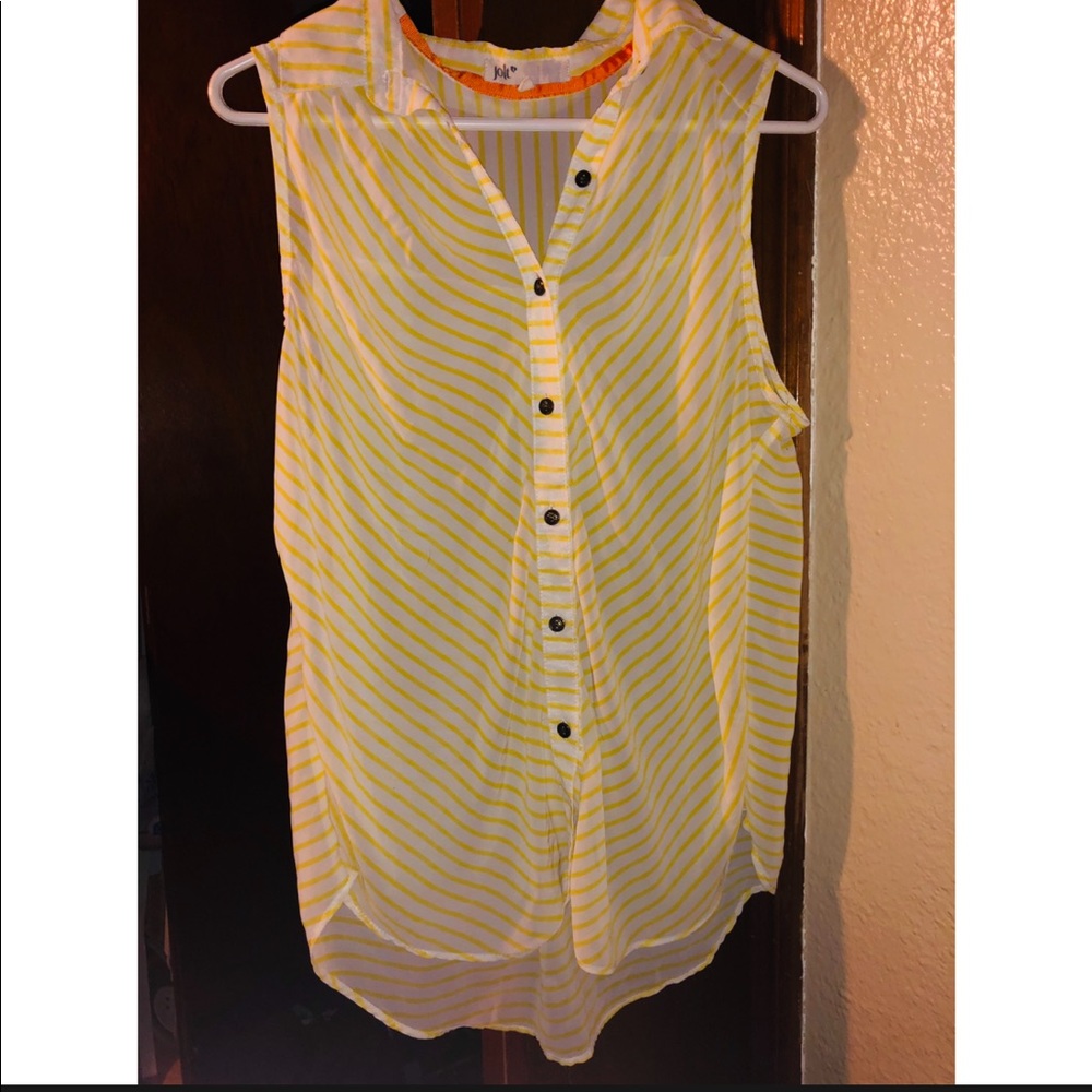 See through button up tank top